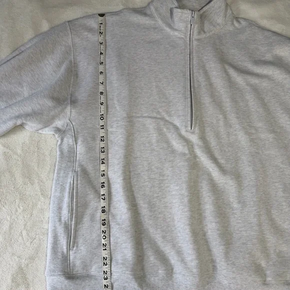 Aritzia cozy sweat fleece boyfriend half zip sweatshirt women’s size large - Picture 11 of 12